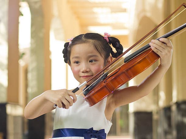 Student playing violin